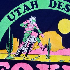 VTG 90s Country Cottons Utah Desert Foxes Mock Neck T Shirt XL Motocross USA NWT