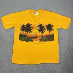Vintage Gulf Coast Sportswear Shirt Mens Extra Large Yellow St. Croix Air Waves