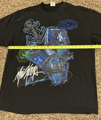 Vintage Y2K Miskeen Originals Black Hand Painted Shirt Skate Hip Hop Mens Sz 2XL