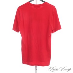 Love Moschino Made in Turkey Cherry Red Gold Foil Big Peace Logo Tee Shirt XL