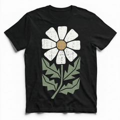 Retro Daisy Flower T-Shirt Boho Botanical Nature Floral Garden Style Tee