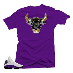 Shirt Match Jordan Retro 13 Lakers Sneaker Tees-The BULL Purple