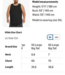 Men’s Muscle Tank 5XL Black 5pack Machine Wash Lightweight Big&Tall New