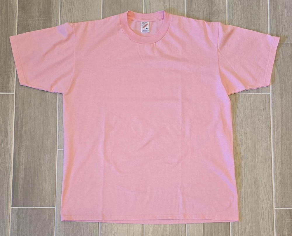 Vintage 90’s Jerzees Blank Pink T-Shirt Sz XL Made in USA 50/50 Paper Thin