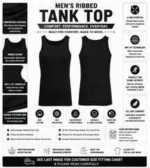 Men’s Heavyweight Combed Cotton Ribbed Tank Top TAGLESS (S-2X) NWT FREE SHIPPING