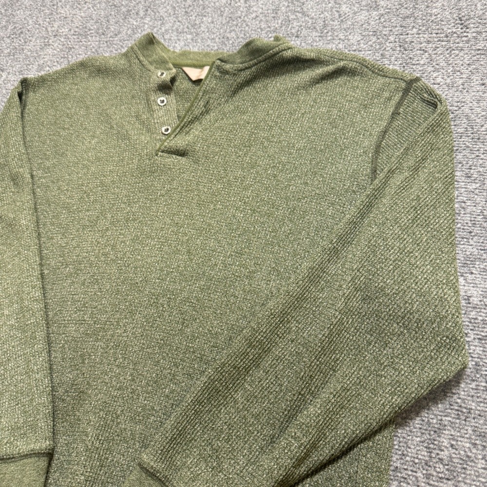 VTG Henley Pullover Long-Sleeve T-shirt Men’s L Taylor Henry Green Cotton Y2K