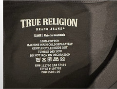 True Religion Shirt Mens XL Jet Black Buddha World Crew Tee Graphic Logo Cotton