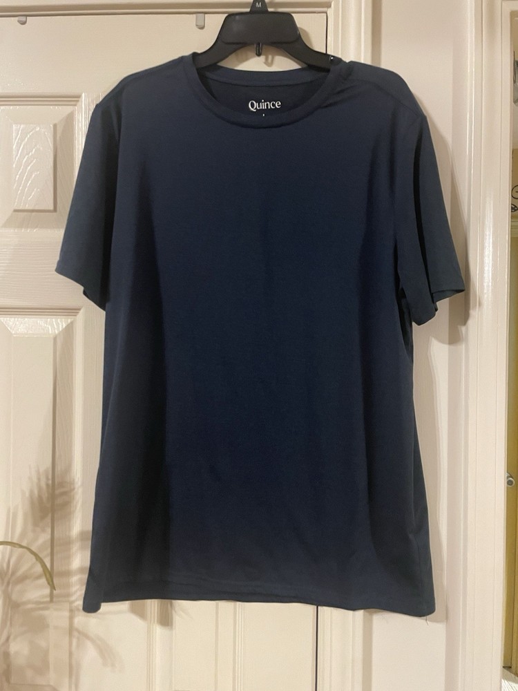 Quince Men 100% Organic Cotton Slub Crewneck Tee Deep Navy L