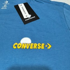 CONVERSE Men’s T-Shirt Standard Fit Blue Graphic Tee Short Sleeves MEDIUM NWT