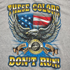 UNITED STATES MARINES T-Shirt Men’s XL Gray These Colors Don’t Run Graphic USMC