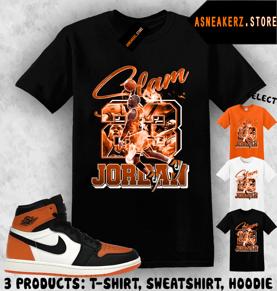 Tee Shirt Matching AJ 1 High Shattered Backboard Match Sneaker MJ Icon 23 Slam