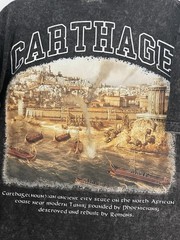 Men’s Cotton Jersey Acid Wash Carthage Graphic T-Shirt Crew Neck Black L