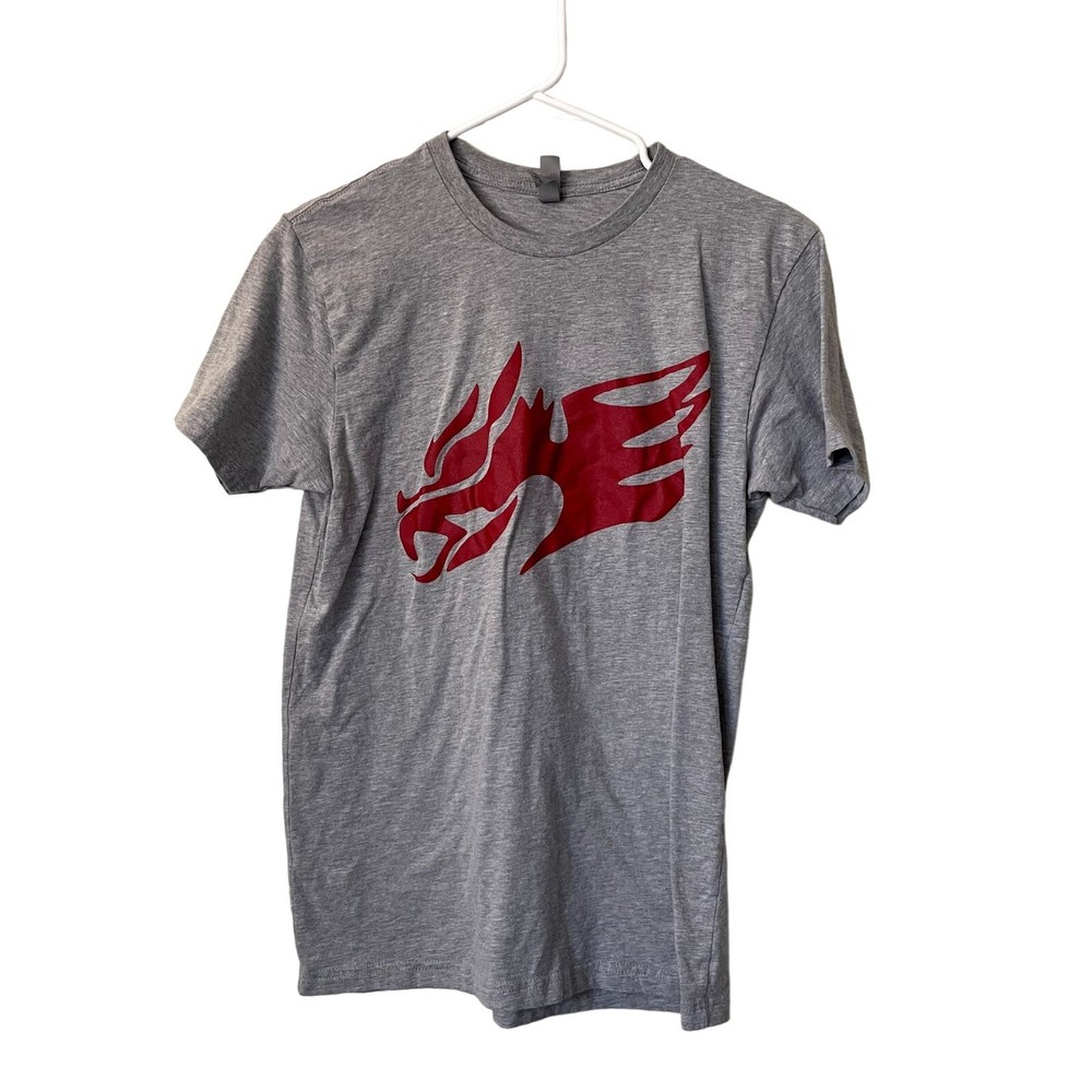 Next Level Apparel gray and red casual t-shirt classic comfortable athleisure