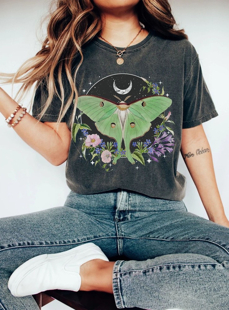 Luna Moth shirt Comfort colors dark academia clothing Cottage core shirt