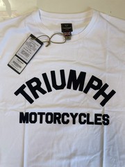 Triumph Motorcycles Burnham T Shirt Mens XL White Soft Cotton Casual Arch Logo