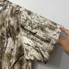 Art & Motion Retro Camo Tree Bark Fleece T-Shirt Men’s Size Medium Streetwear