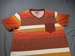 Levi’s Shirt Mens XL Multicolor Striped V Neck Short Sleeve Chest Pocket Tee