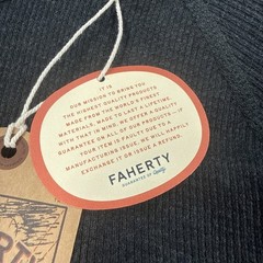 Faherty Men’s Cloud Waffle Crew Thermal Shirt XXL Charcoal Heather Long Sleeve