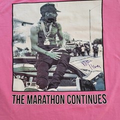 Nipsey Hussle T shirt MED Pink Marathon Continues Mixtape Hip Hop Rose Clique