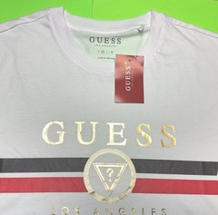 GUESS Los Angeles Men’s Short Sleeve T-Shirt MEDIUM White w/Black, Red, Gold NEW