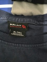 Ariat FR Men’s Blue Solid Logo Crew Neck Short Sleeve T-Shirt XL-Tall