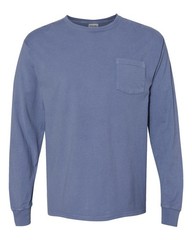 ComfortWash by Hanes Garment-Dyed Long Sleeve T-Shirt Pocket GDH250 Saltwater XL