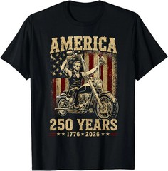 Vintage Abraham Abe Lincoln Riding a Motorcycle 250 Years T-Shirt