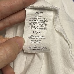 Vince Shirt Mens M White Blue Tank Top Scoop Neck Lightweight Elevated Basic