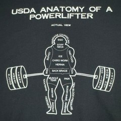 Powerlifter T-Shirt 2XL Black Gym Fitness Bodybuilding Weightlifting Funny Tee