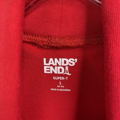 Lands’ End Long Sleeve Turtleneck Shirt Mens L 42/44 Super T Red Classic Holiday