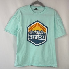 Anvil Light Green Get Lost Adventure Tee. Men’s Size XL. Lightweight shirt