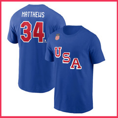 SALE 30% USA Hockey 2026 Player Name & Number T-Shirt Royal Blue Reprint Gildan