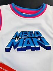 Mega Man Youth Headgear Classics Premium Embroidered Basketball Jersey Small NEW