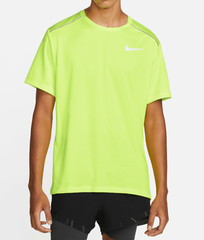 Nike Men’s Dri-Fit Miler Running Training Top T-Shirt CU0326-702 Volt NWT Size S