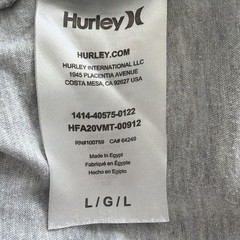 Hurley Men’s Gray Graphic Logo Crew Neck Short Sleeve Knit T-Shirt Size L