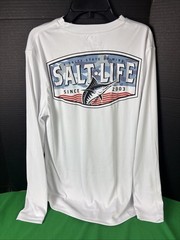 Salt Life Men’s Long Sleeve UV Tee Size Small White NO TAGS