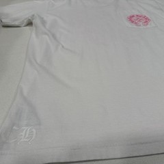 Chrome Hearts Horseshoe Plus Logo Pocket Short Sleeve Tee Shirt White Pink Large