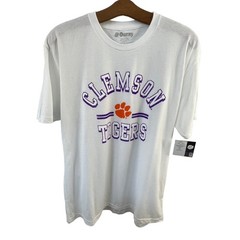 Ouray Clemson Tigers Large White Sueded T-Shirt 60% Cotton & Polyester Soft Feel