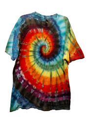 Handmade Spiral Ice Tie Dye Unisex Men Women Sz XL Hippie Cotton Gildan T029