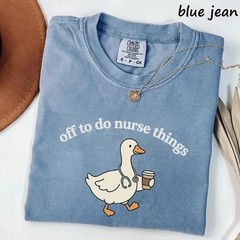 Funny Nurse T-Shirt Off To Do Nurse Things Cute Duck Graphic Tee Nurse Gift