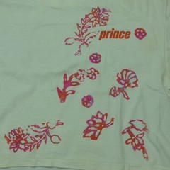 Rare Vintage PRINCE Sports Wear Spell Out Flowers Crop Top T Shirt 80s 90s OSFA