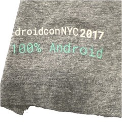 New GOOGLE Android Guy w Torch Shirt Adult Medium DroidConNYC 2017 Alphabet
