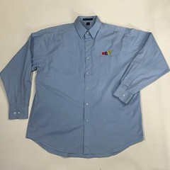 Vintage EBAY Button Down Shirt Promo Logo Embroidered Men’s XL Blue As-is