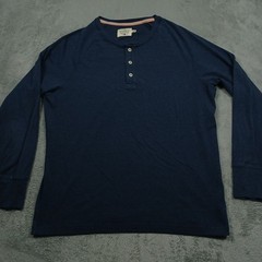 Normal Brand Shirt Mens XL Blue Henley Long Sleeve Casual Preppy