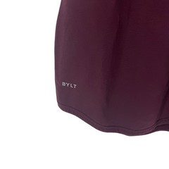 BYLT Drop Cut SS Lux Shirt Mens Large Maroon Burgundy Curved Hem Athletic Fit