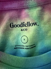Goodfellow & Co Men’s S Tie-Dye Spiral Multicolor Long Sleeve Crew Neck Tee
