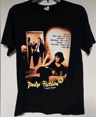 VTG Anvil Pulp Fiction T-Shirt Men S Black Y2K Poster Print, Movie