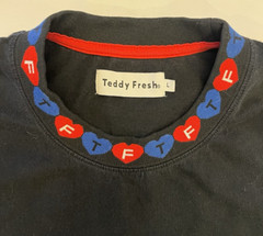 Teddy Fresh TF Heart Ribbed Collar Black Shirt Men’s Large Streetwear Fashion