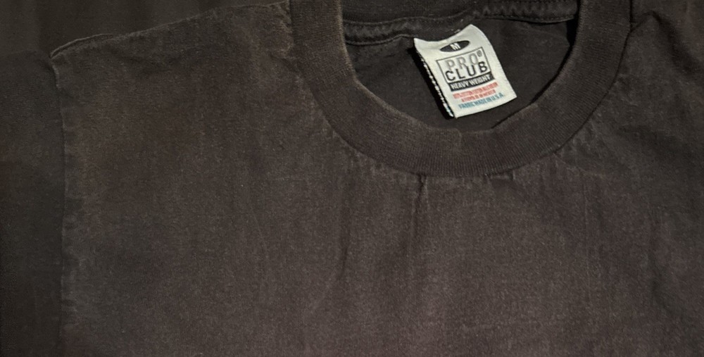 pro club medium black heavy t