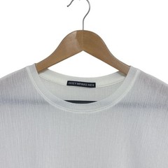 ISSEY MIYAKE Pleated Short Sleeve T-Shirt White Poly Cotton L Japan F/S